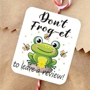 50 Cute Frog Review Reminder Sticker